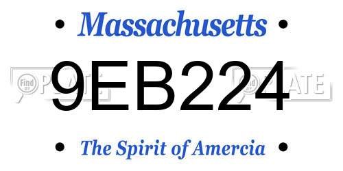 9EB224 Massachusetts License Plate