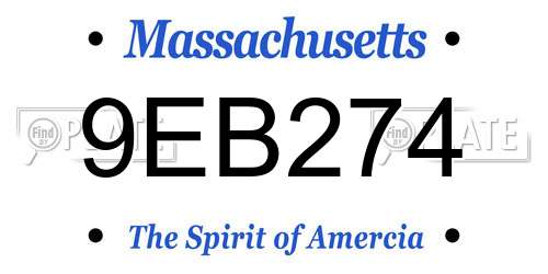 9EB274 Massachusetts License Plate