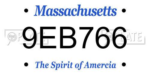 9EB766 Massachusetts License Plate