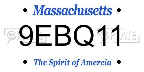 9EBQ11 Massachusetts License Plate