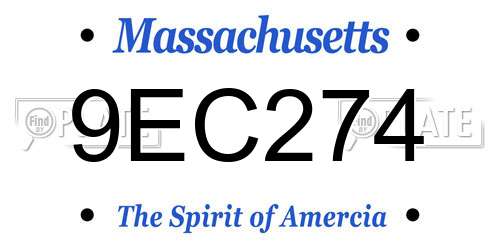 9EC274 Massachusetts License Plate