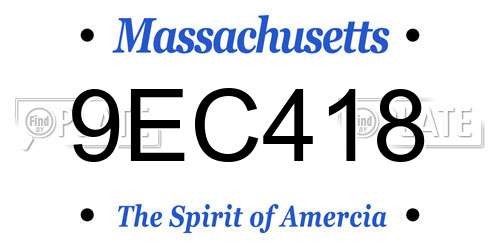 9EC418 Massachusetts License Plate