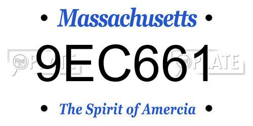 9EC661 Massachusetts License Plate
