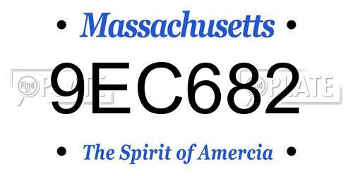 9EC682 Massachusetts License Plate