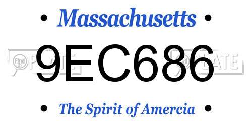 9EC686 Massachusetts License Plate