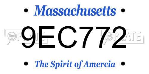 9EC772 Massachusetts License Plate