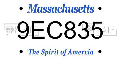 9EC835 Massachusetts License Plate