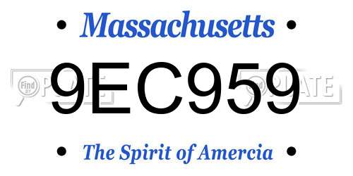 9EC959 Massachusetts License Plate