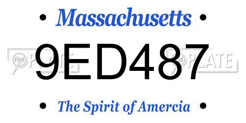 9ED487 Massachusetts License Plate