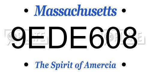 9EDE608 Massachusetts License Plate