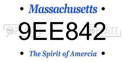 9EE842 Massachusetts License Plate