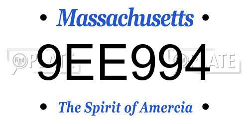 9EE994 Massachusetts License Plate