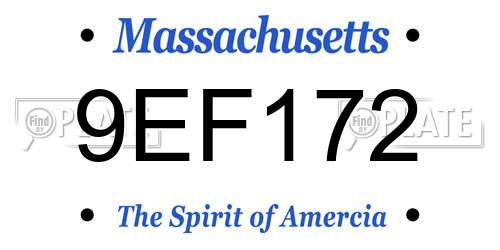 9EF172 Massachusetts License Plate