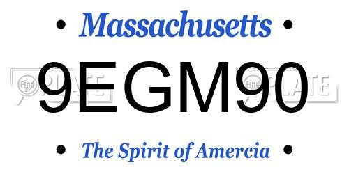 9EGM90 Massachusetts License Plate