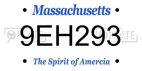9EH293 Massachusetts License Plate