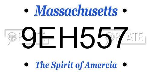 9EH557 Massachusetts License Plate