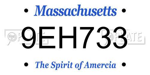 9EH733 Massachusetts License Plate