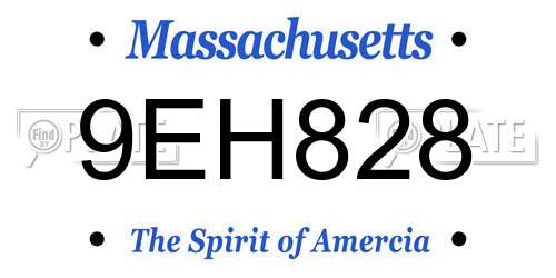 9EH828 Massachusetts License Plate