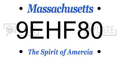 9EHF80 Massachusetts License Plate