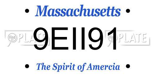 9EII91 Massachusetts License Plate