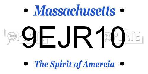 9EJR10 Massachusetts License Plate