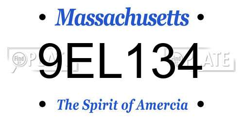 9EL134 Massachusetts License Plate