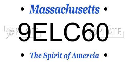 9ELC60 Massachusetts License Plate