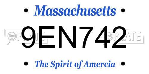 9EN742 Massachusetts License Plate