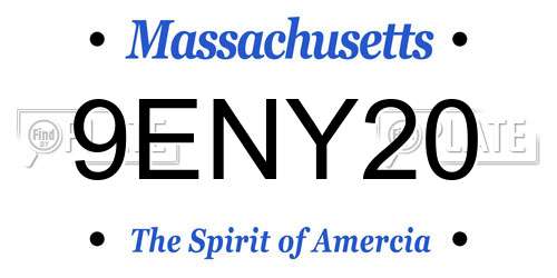 9ENY20 Massachusetts License Plate