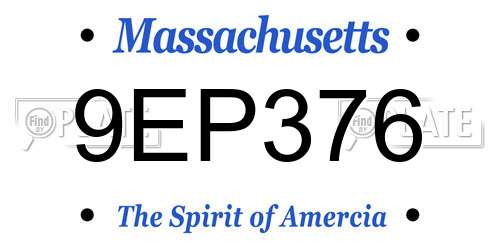 9EP376 Massachusetts License Plate