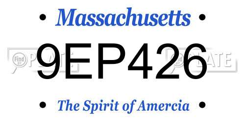 9EP426 Massachusetts License Plate