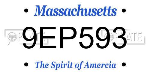9EP593 Massachusetts License Plate