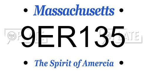 9ER135 Massachusetts License Plate
