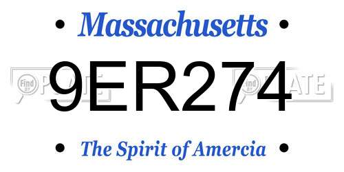 9ER274 Massachusetts License Plate