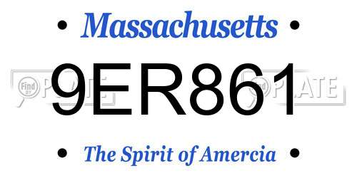 9ER861 Massachusetts License Plate