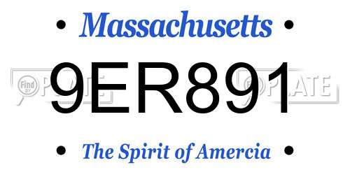 9ER891 Massachusetts License Plate