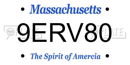 9ERV80 Massachusetts License Plate