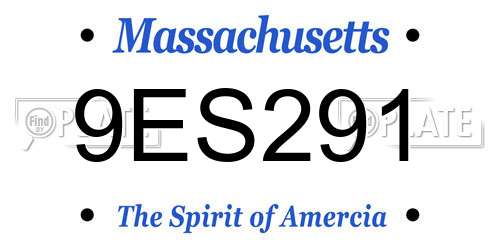 9ES291 Massachusetts License Plate