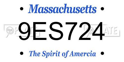 9ES724 Massachusetts License Plate