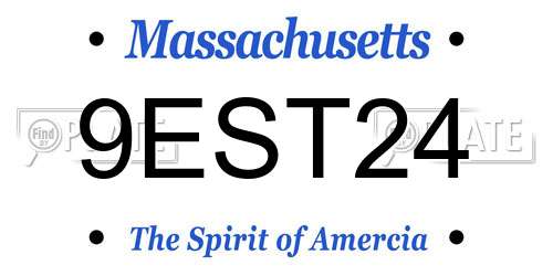 9EST24 Massachusetts License Plate