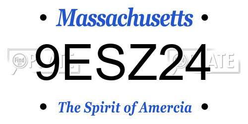9ESZ24 Massachusetts License Plate