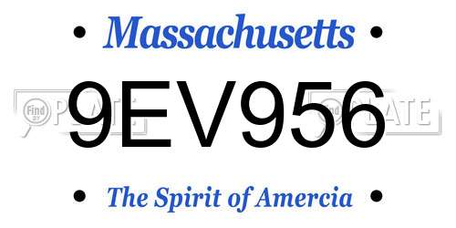 9EV956 Massachusetts License Plate