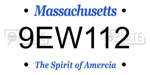 9EW112 Massachusetts License Plate