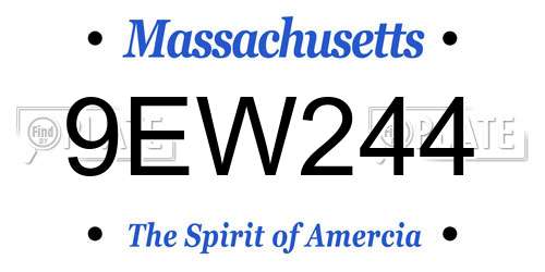 9EW244 Massachusetts License Plate