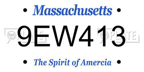 9EW413 Massachusetts License Plate