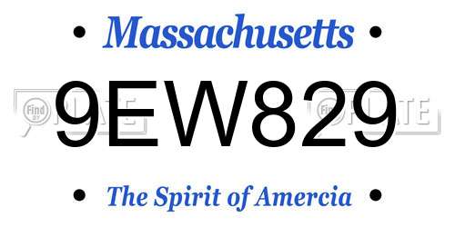 9EW829 Massachusetts License Plate