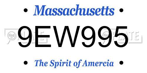 9EW995 Massachusetts License Plate