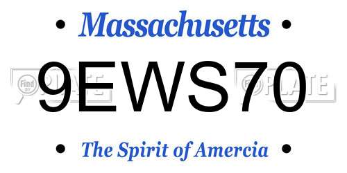 9EWS70 Massachusetts License Plate