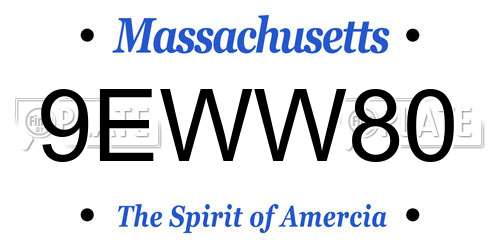 9EWW80 Massachusetts License Plate