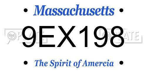 9EX198 Massachusetts License Plate